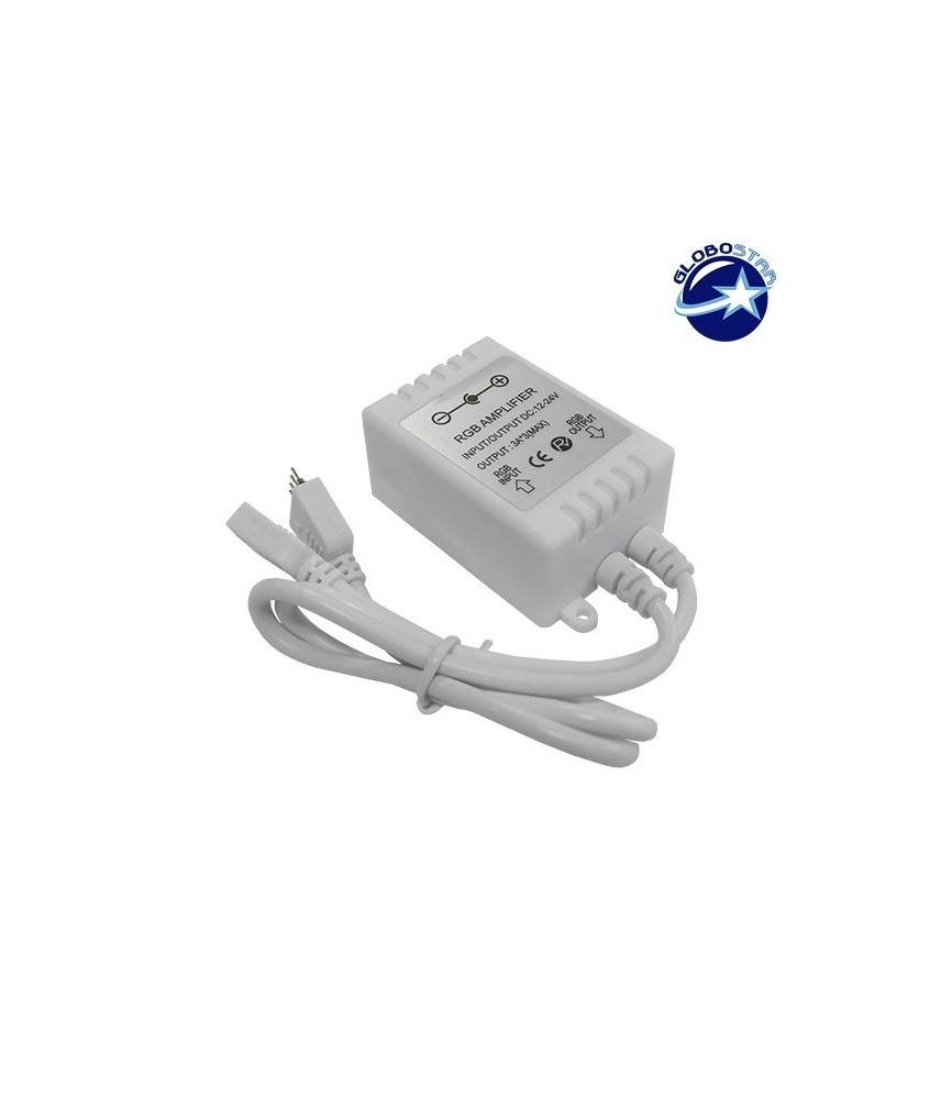 LED RGB Ενισχυτής Σήματος Πλαστικός 12v (144w) - 24v (288w) GloboStar 77407